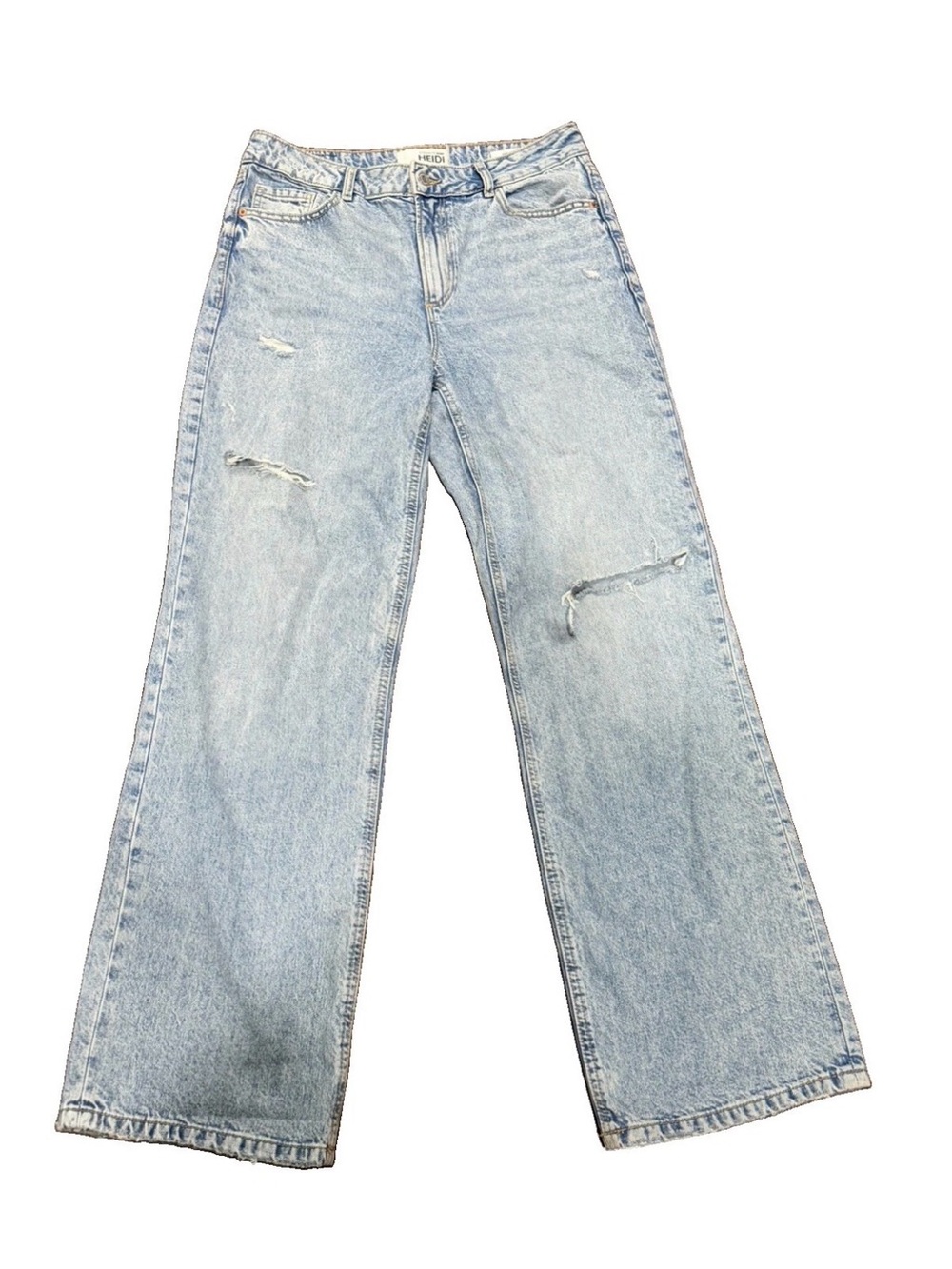 Heidi Dynamite Denim straight jeans mid rise light wash distressed size 8/29
